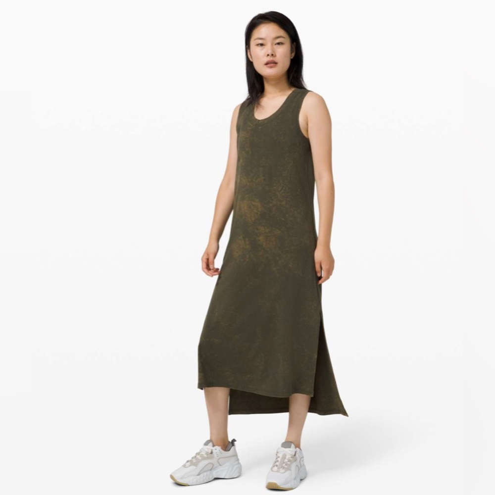 Lululemon All Yours Tank Maxi Dress *WashCloudy Wash Dark Olive
